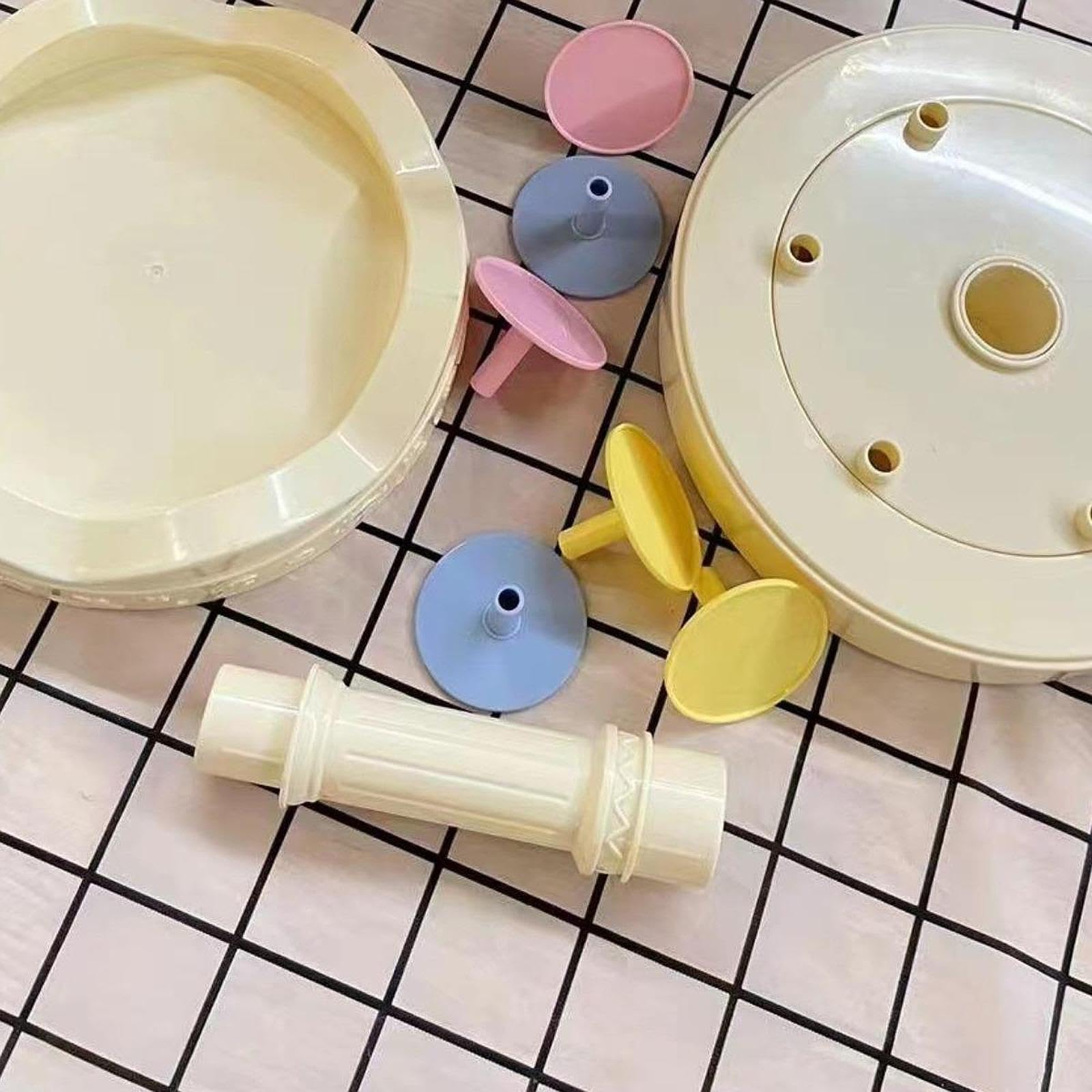 perfk Bandeja giratoria para Servir, Expositor Giratorio para Sushi, Soporte Multiusos Resistente con autorrotación para Cupcakes, Ideal para Aniversarios y, 2 Niveles con Música