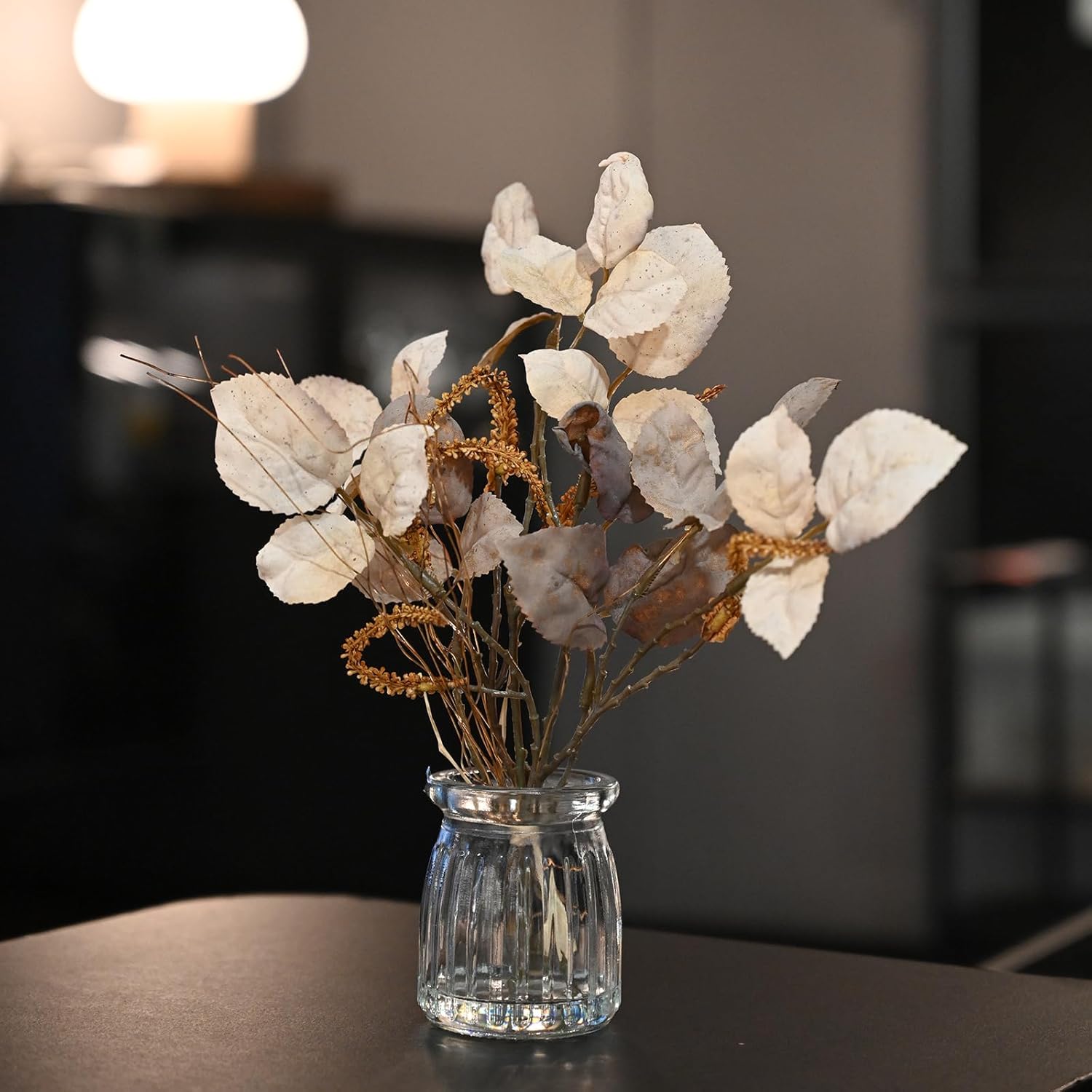 Abzo Fake Plants in Glass Vase with Faux Water， Eucalyptus Stems Leaves Artificial Plants Indoor for Centerpiece Table Decorations Office Farmhouse Wedding Kitchen Home Decor. - Image 7