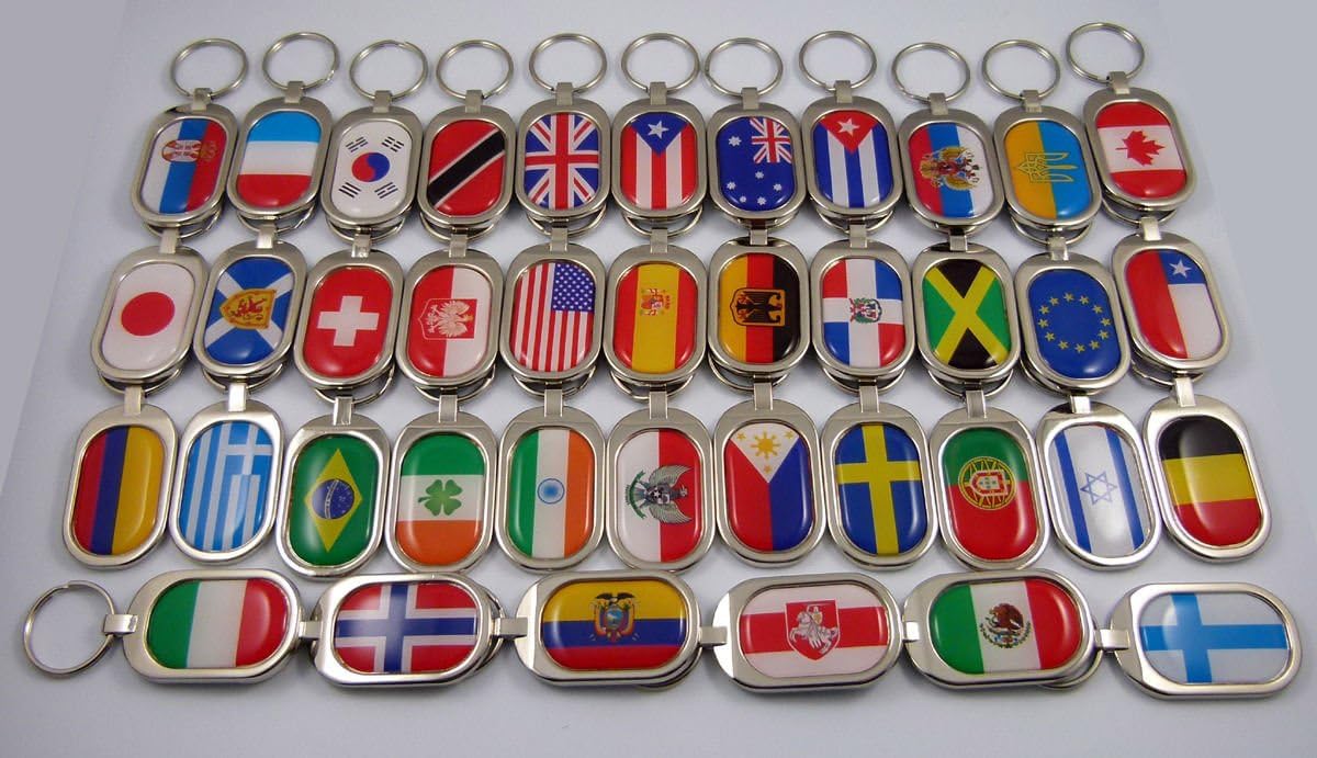 Scotland Flag Key Chain Metal Chrome Plated Keychain Key fob keyfob Scottish - Image 2