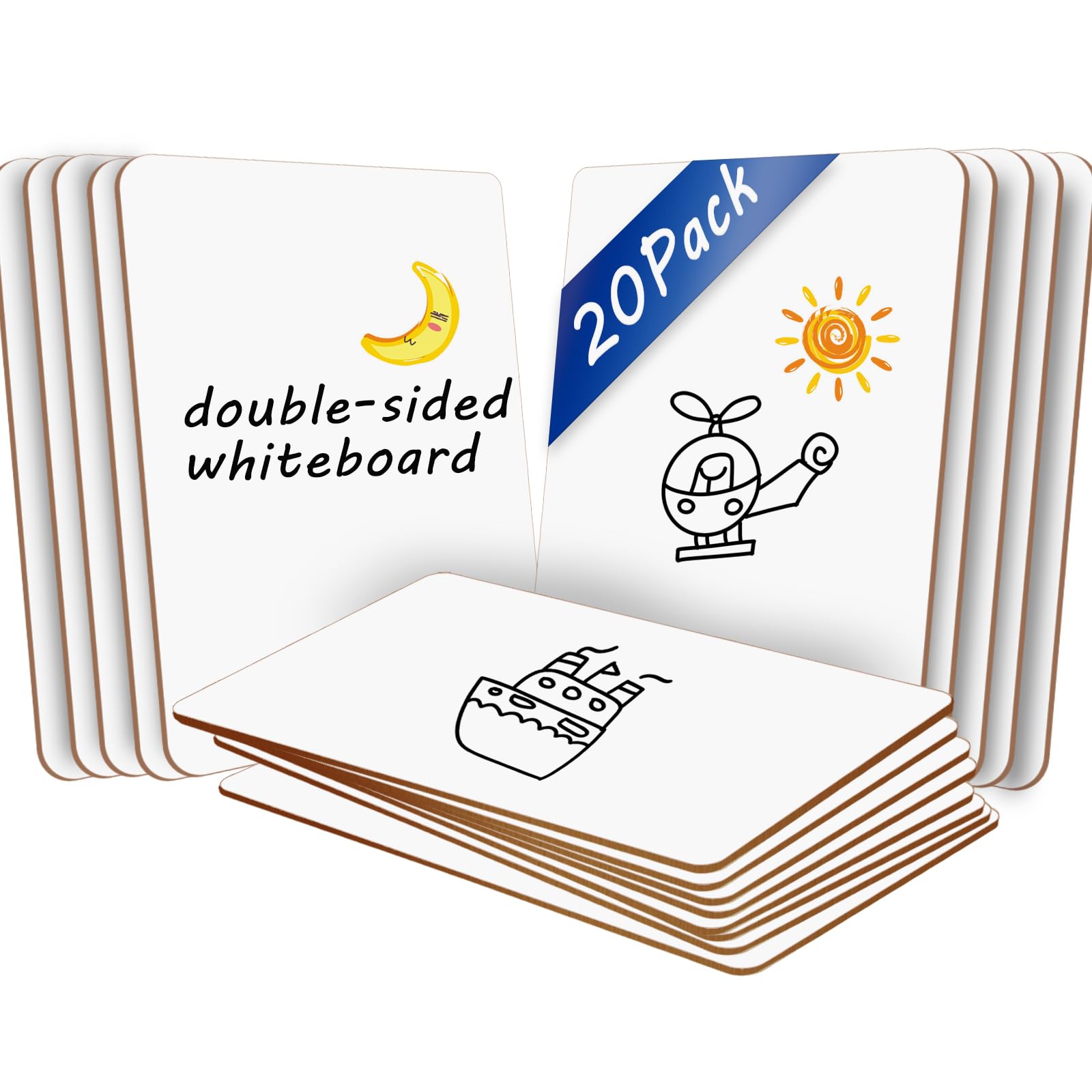 20 Pack Double Sided Dry Erase Board Classroom Pack 12'' x 9'' Small Whiteboards for Office Teachers Students Schools Supplies Thickness 3mm Mini