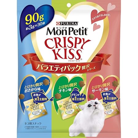 Amazon モンプチ 猫用おやつ クリスピーキッス バラエティパック リッチセレクト 90g 3g 30袋 モンプチ ペット用品 通販