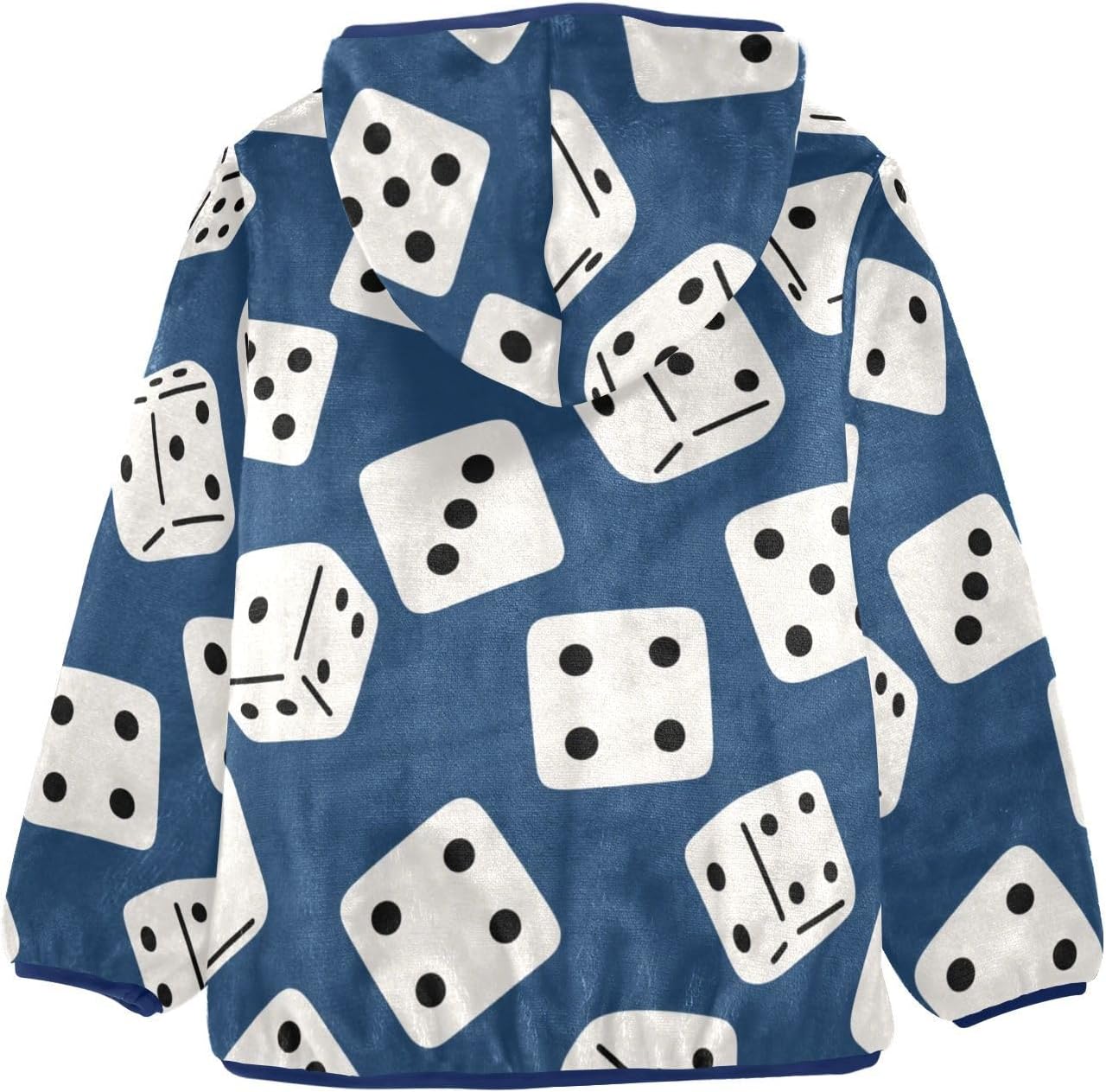 Black and White Dice Blue Fleece Jacket Toddler Boy Children Plush Outerwear Navy Blue Fall Baby Boys Clothes 3T