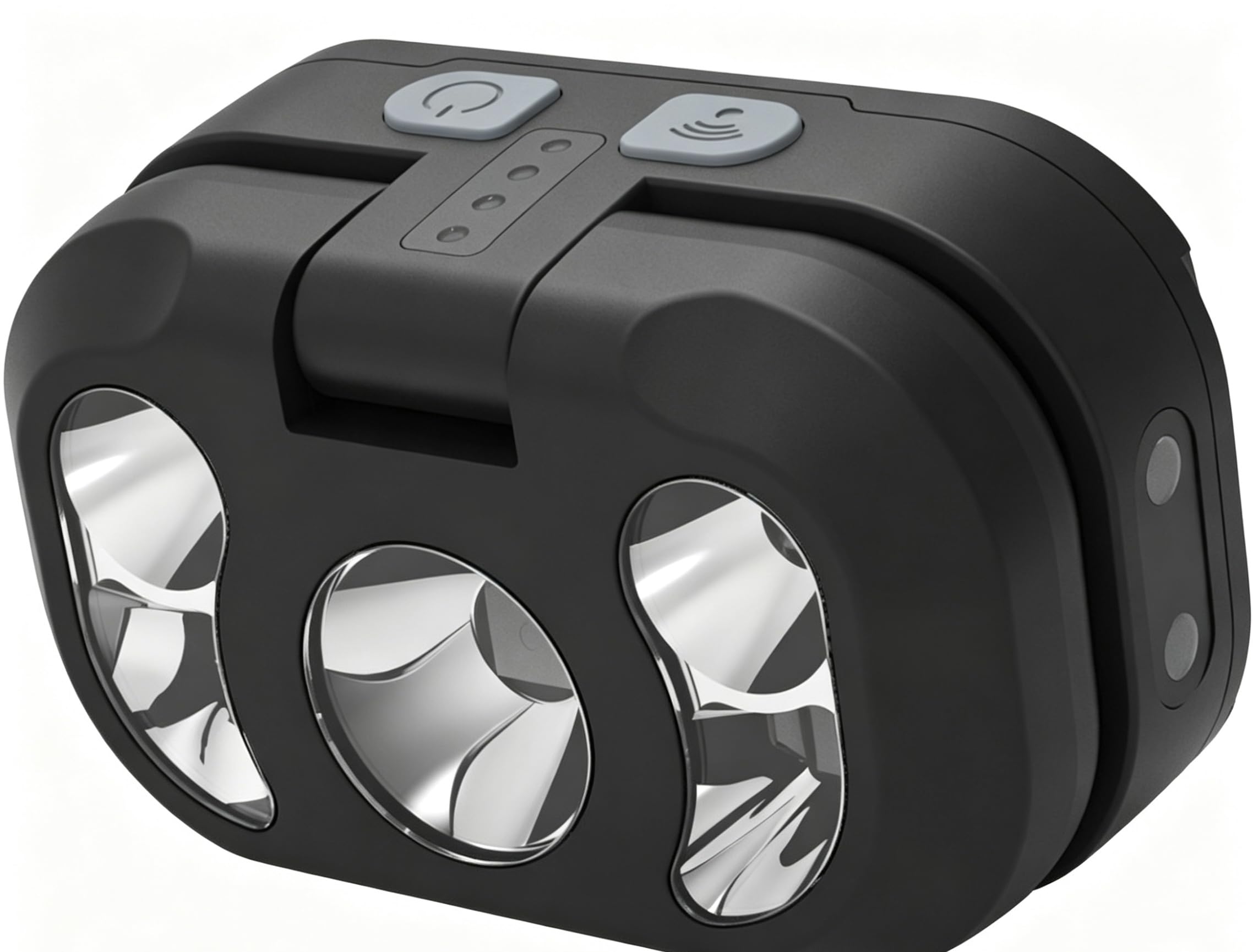 Faro a LED, nero, impermeabile, modalità di luce regolabili, alimentazione a batteria, per campeggio, escursionismo, corsa, finitura opaca