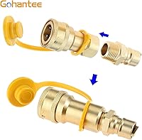 Vista 6 de Kit de conexión rápida de gas de 1/2", conector de desconexión con enchufe de inserción macho, adaptador de conexión rápida de gas natural y propano