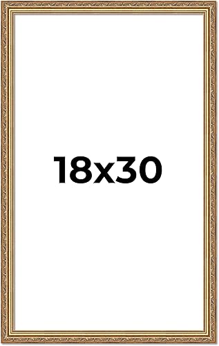 Vista 241 de Poster Palooza Marco de fotos de madera tradicional dorado antiguo de 6 x 18 pulgadas con plexiglás acrílico UV, respaldo de tablero de espuma
