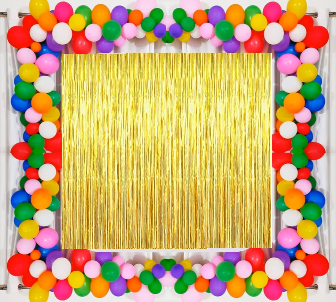 A Cube Party Photo Booth ( 50 Mix Balloons,1 Gold Screen Curtail)