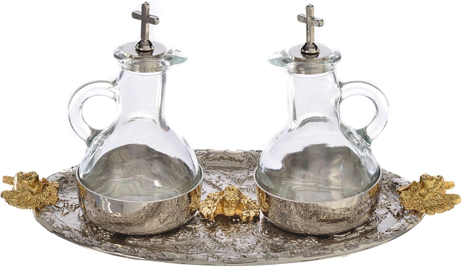 Holyart Cruets Set with Tray, Grapes and Angels Home