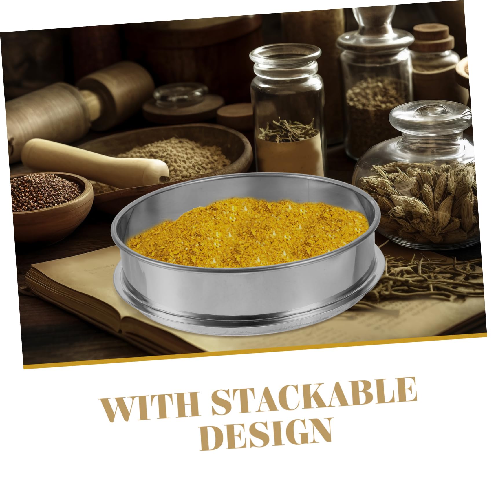 40 Mesh Sieve Aluminum Herbal Pollen Stackable Sifter Micron Hash ...