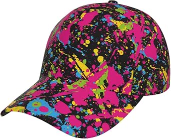 Splatter Paint Color and Splashes Style Mens Baseball Hat Cap Funny Dad Cap Golf Hat Cozy Breathable Adjustable Grandpa Cap Hat Black