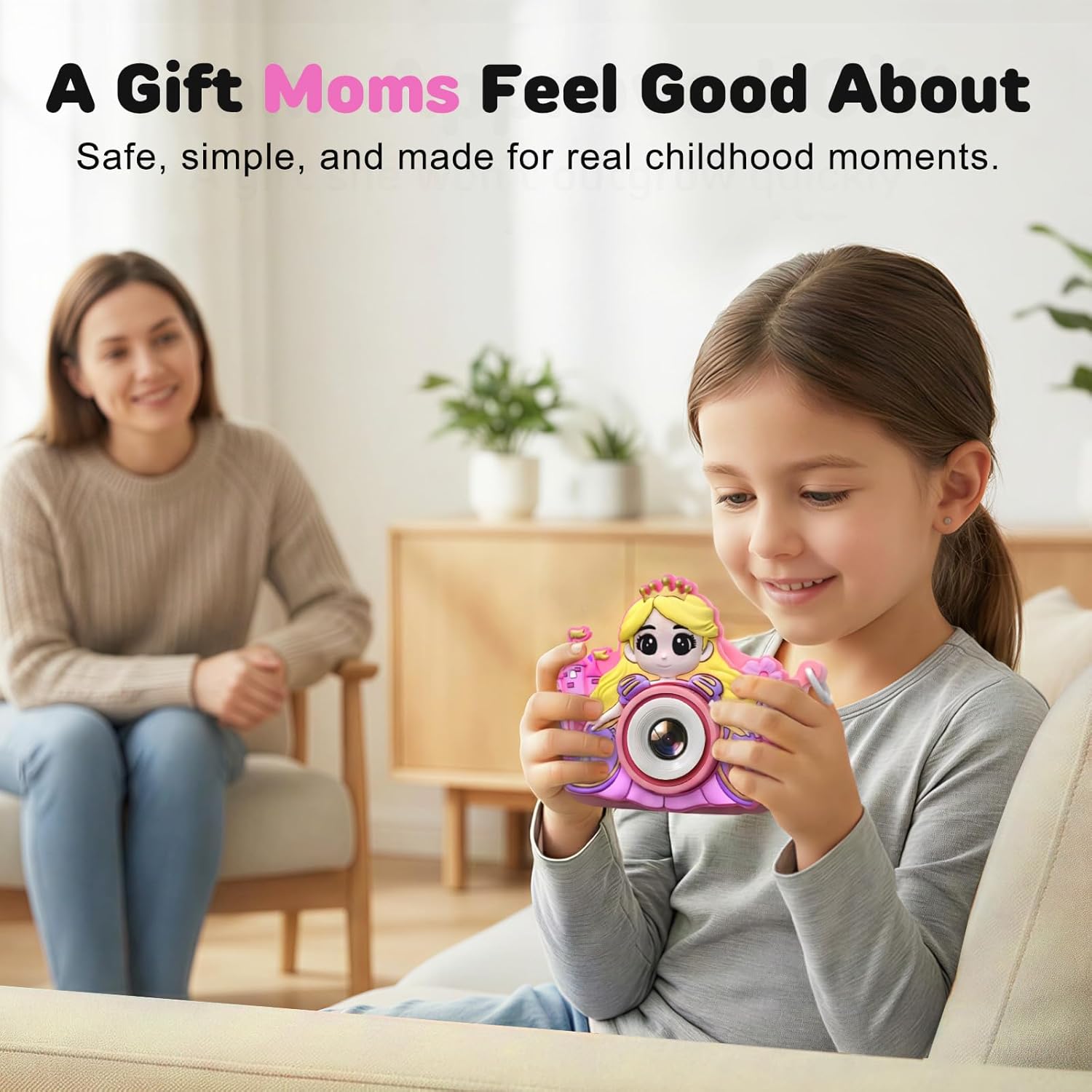 Kids Camera for Girls Toys Gifts: 3 4 5 Year Old Girl Gifts Small Children Selfie Digital Pink Camera for Kids, Christmas Birthday Gift for Girls Toy Cameras for Toddlers Age 3-5, 32G SD Card Included