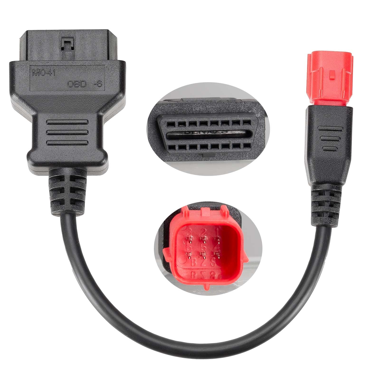 Cavo adattatore OBD2 a 6 pin, connettore Euro5 a 6 pin adatto per DUCATI 2019-DUCATI per Guzzi per KTM per Suzuki per Yamaha per Davidson per Piaggio Moto OBD Cavo diagnostico M041 ECU Chiave