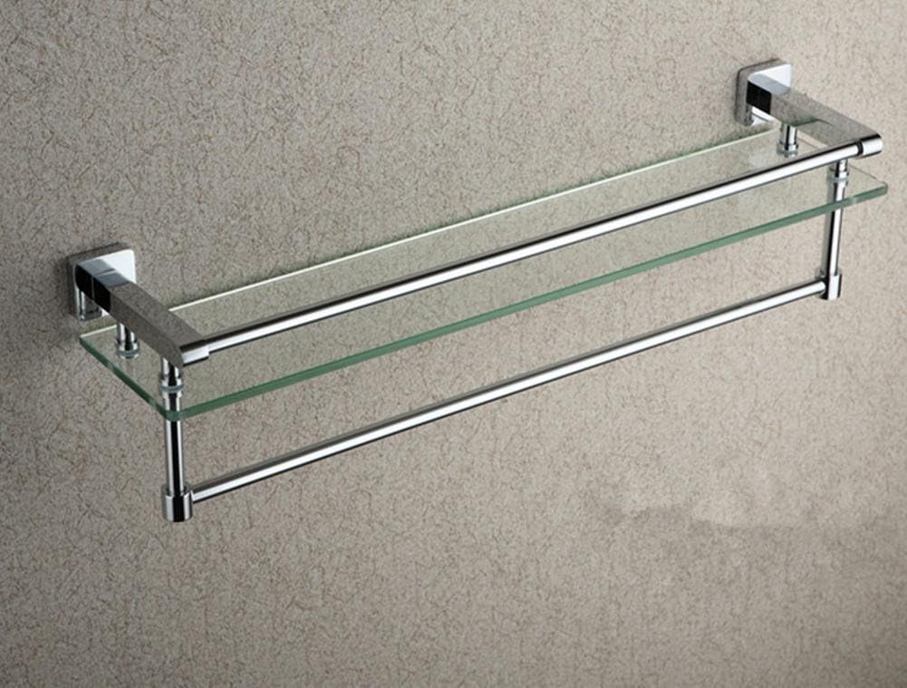 Sanitary stainless steel single glass shelf