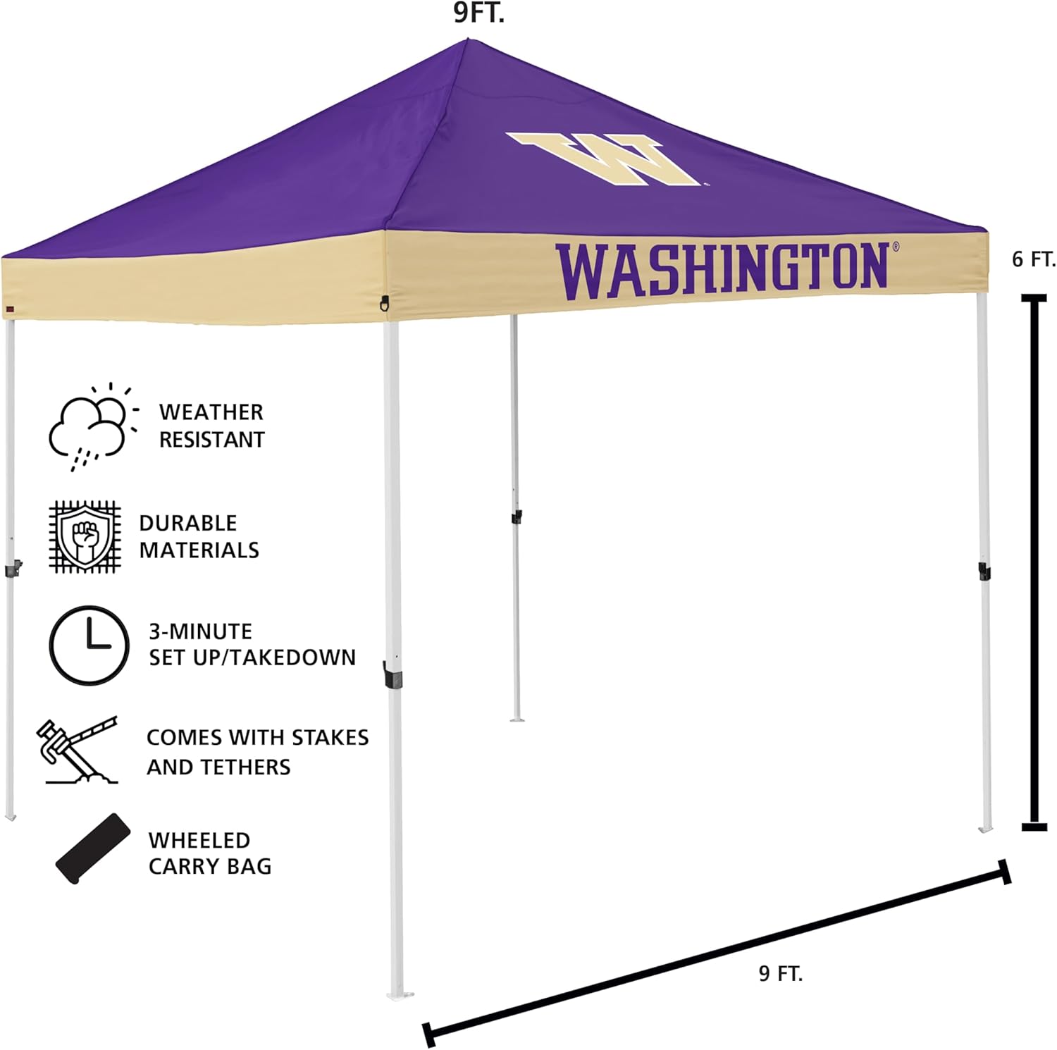 Logo Brands Officially Licensed NCAA Economy Canopy, Team Color, One Size