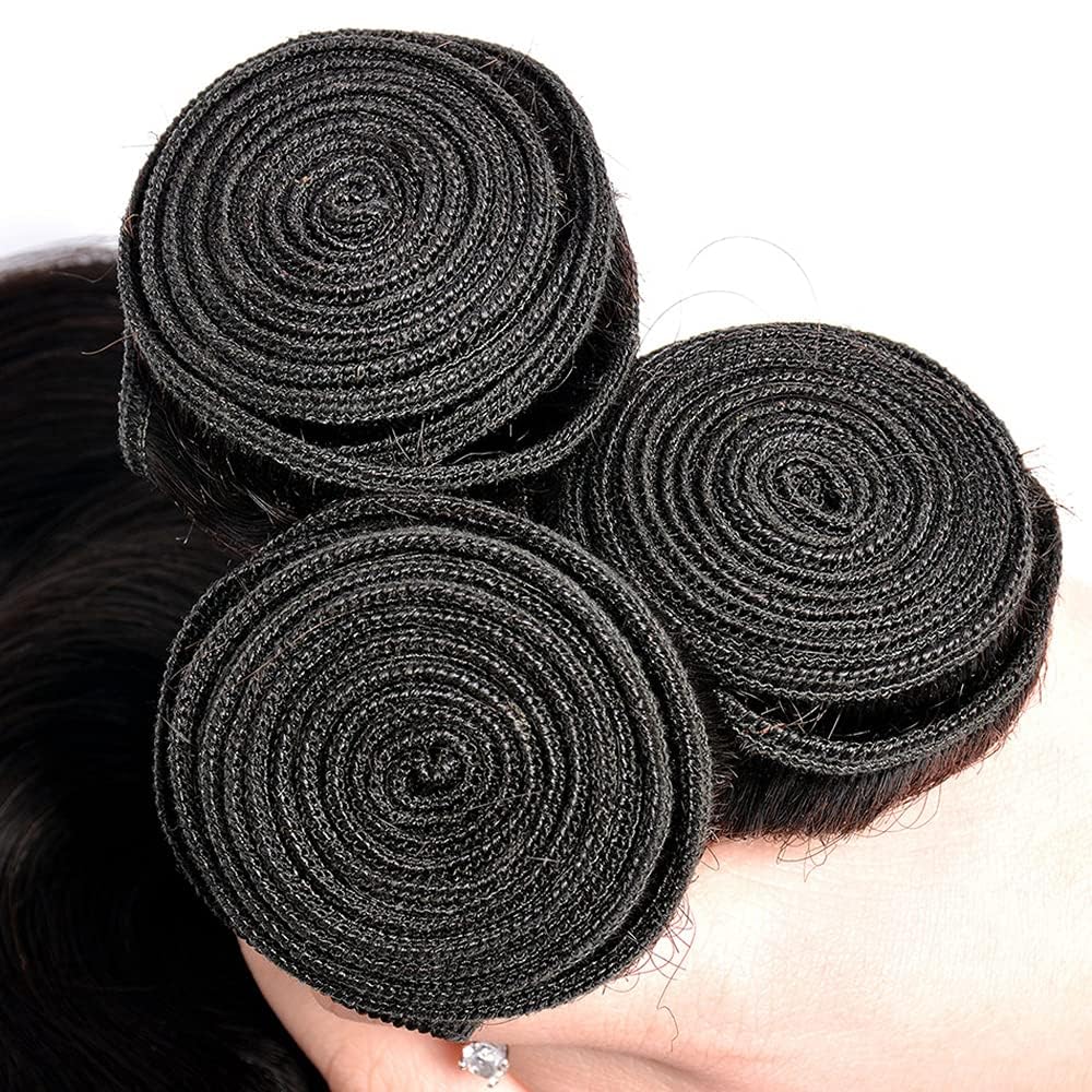 #1B Natural Color Bundles Human Hair Straight Bundles Human Hair 20 22 24 Inch SeeGovie Unprocessed Brazilian Virgin Hair Natural Black Straight Bundle Human Hair Extensions 150 Gram