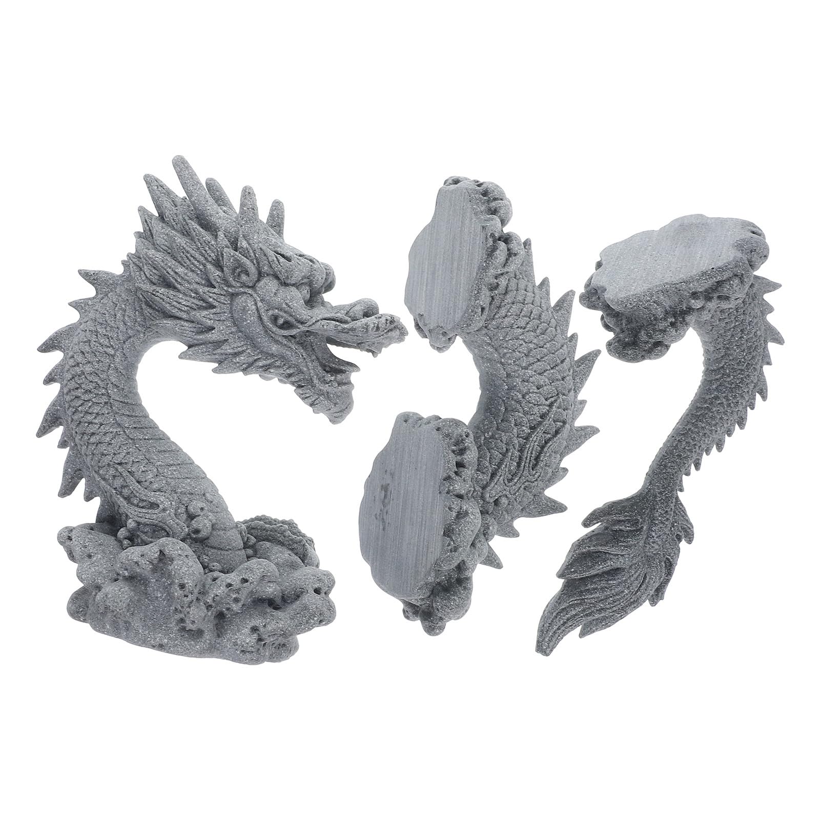 Figurine dragon en grès statuette décoration bureau cabinet de curiosités