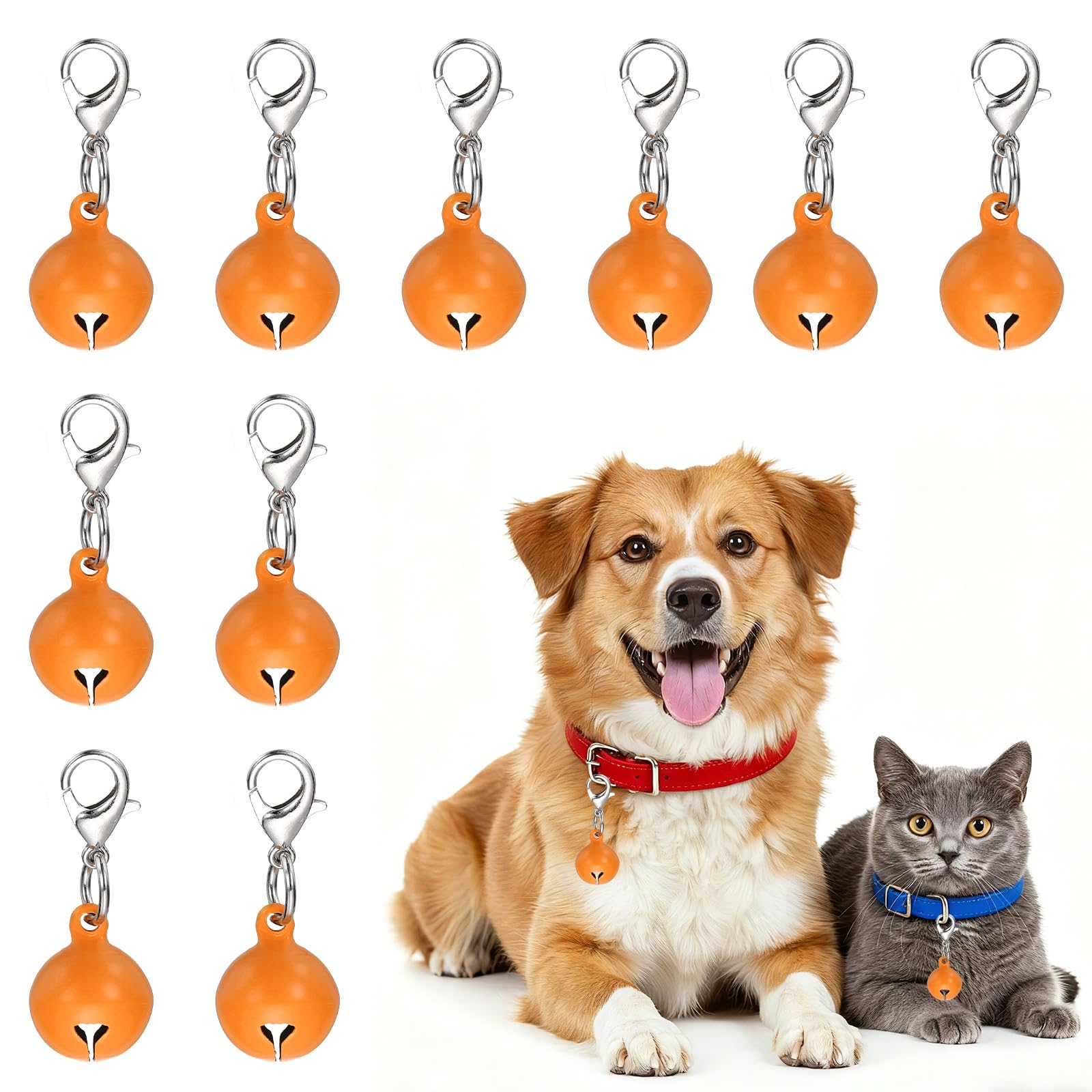 - Cat Bell, Small Matte Pet Copper Bell Collars Charm with Lobster Buckle Loud Crisp Sound Anti-Lost Pendant Accessory