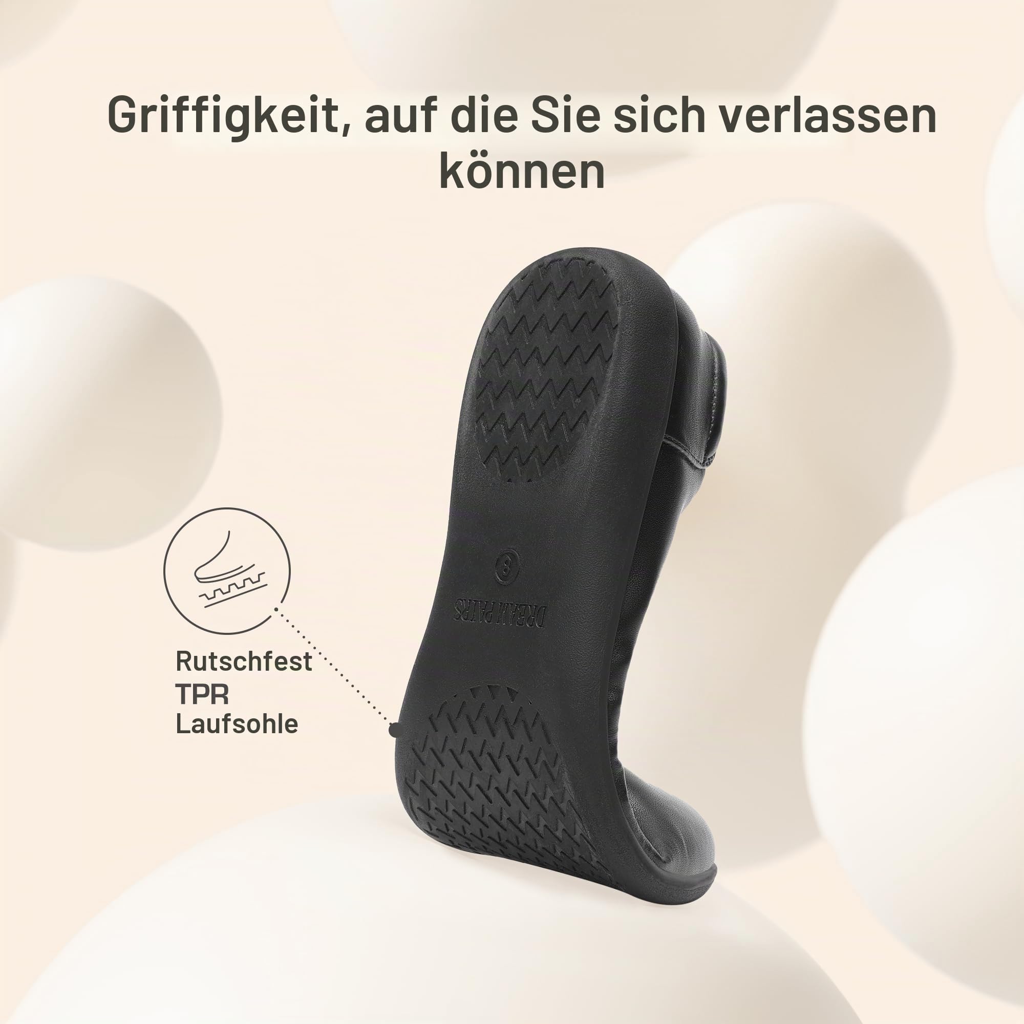 DREAM PAIRS Damen Flats mit gepolsterter Schaumsohle & runder Spitze, rutschfeste TPR-Sohle