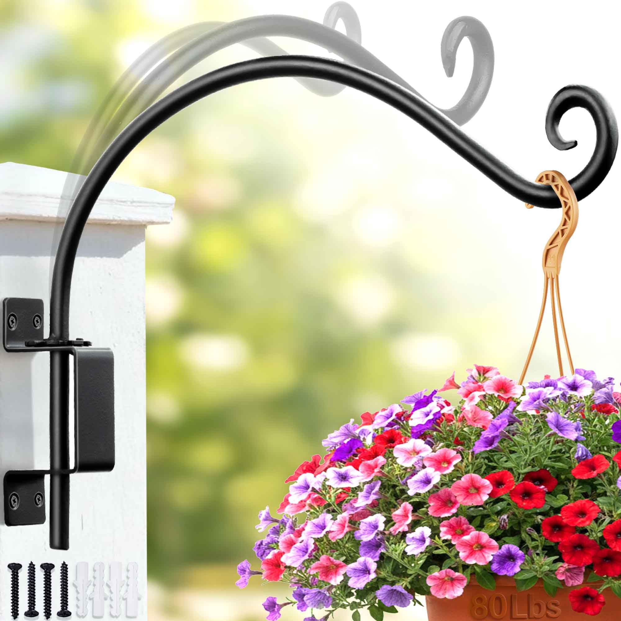 Photo 1 of 22 Inch Large Swivel Plant Hanger: Heavy Duty Bird Feeder Bracket Outdoor