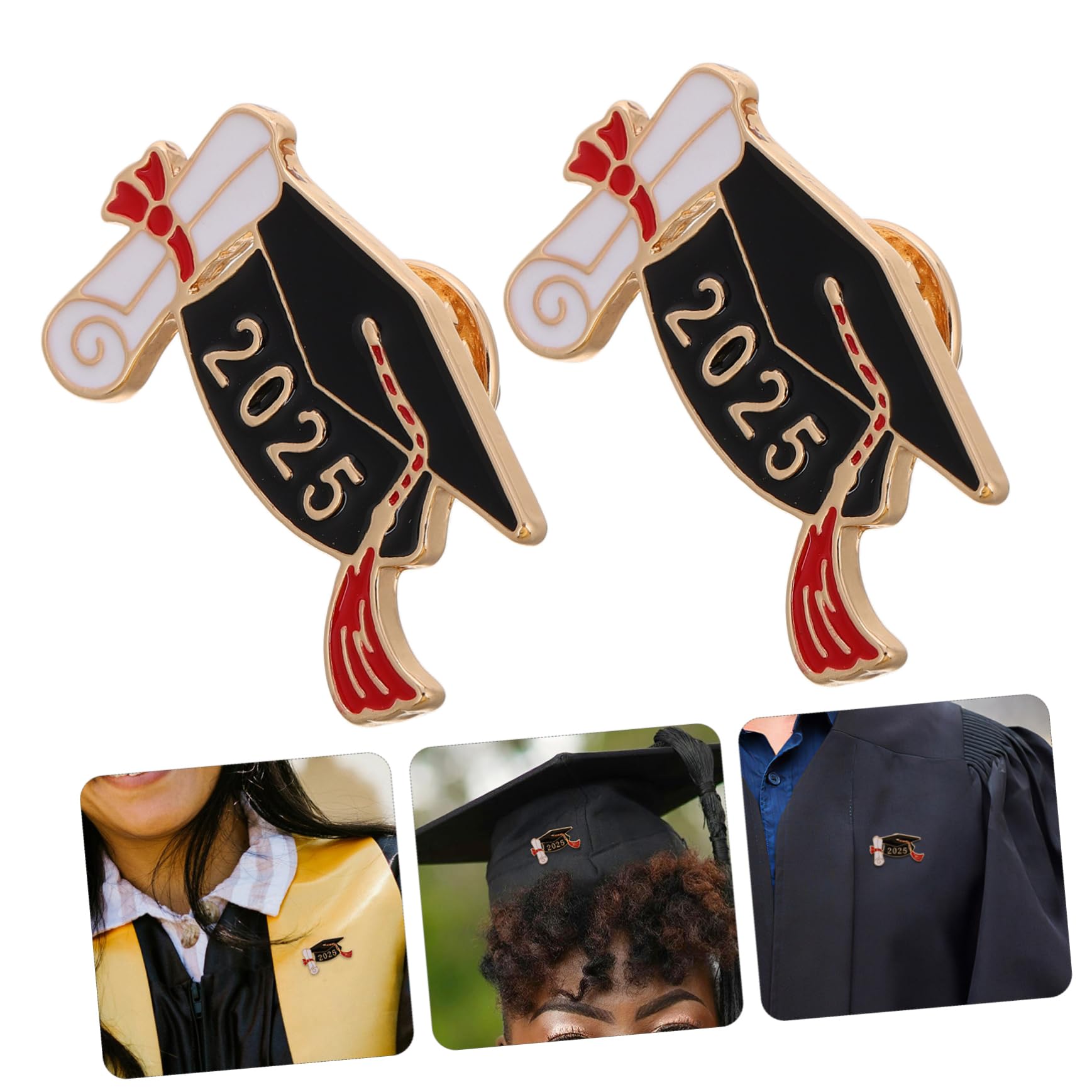 Bachelor's Brooch cap Pins Party Badge Lapel for Graduation Class of Celebration Pin Black Zinc Alloy