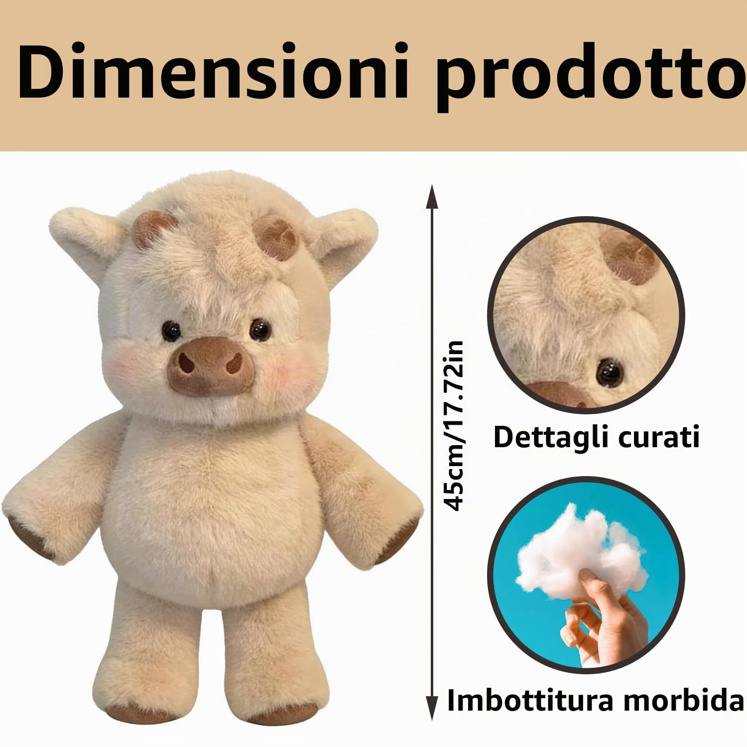 Peluche Mucca, Mucca Peluche, Peluche Che Corre, Morbido Peluche di Mucca, Compagno di Gioco e Regalo Perfetto per Bambini