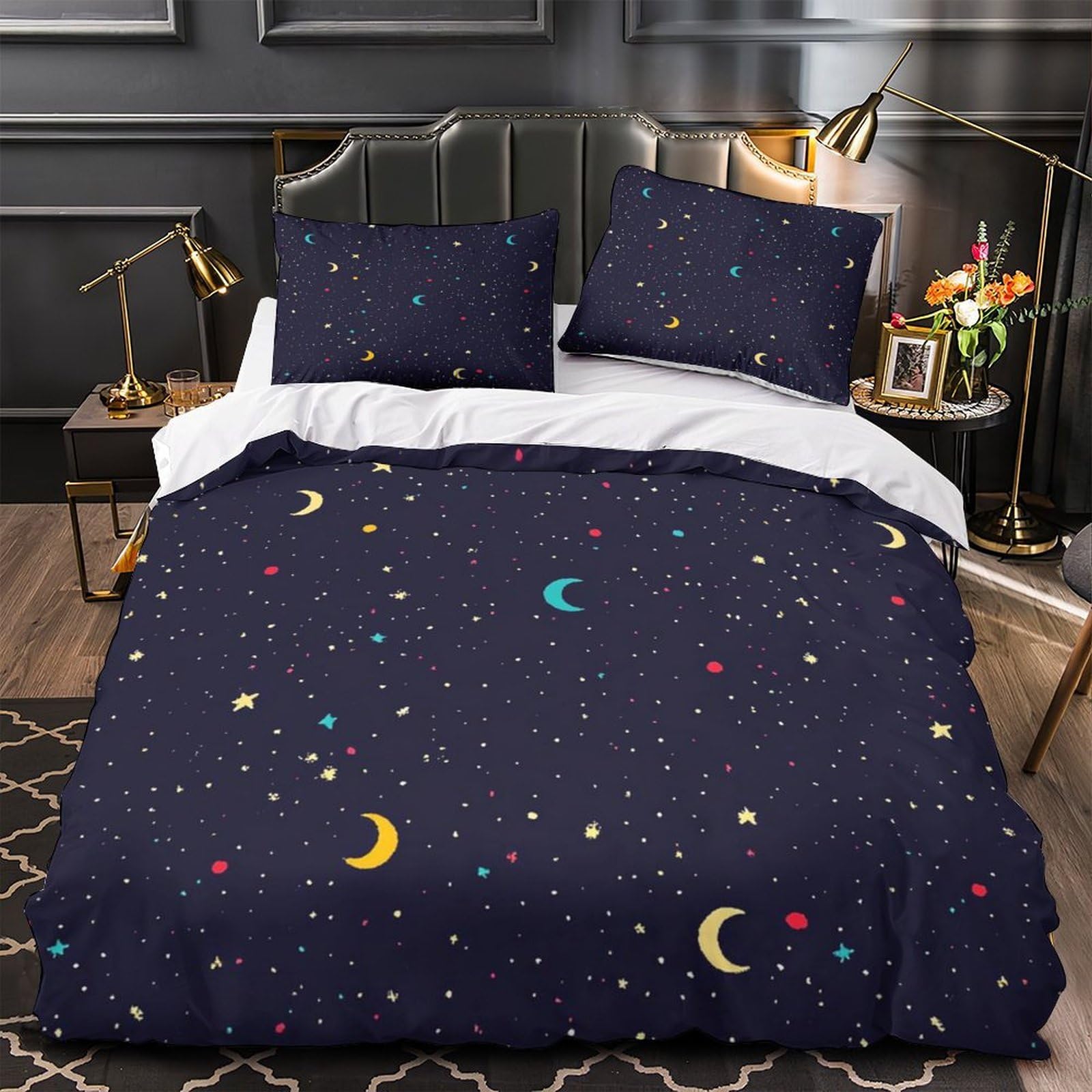Housse de couette 220x240 romantique de qualité supérieure Jardin de nuit