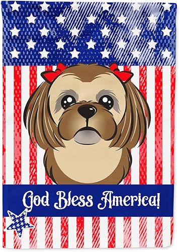 Vista 252 de Caroline's Treasures BB2171GF American Flag and Border Collie Garden Flag Mailbox Flag Decorative Yard Flag Banner Outside Patio Artwork Yard Flower