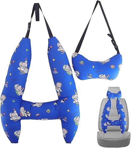EXQST Almohada para dormir de coche para niños, almohada de viaje para niños, almohada para dormir para asiento de automóvil, soporte para el cuerpo