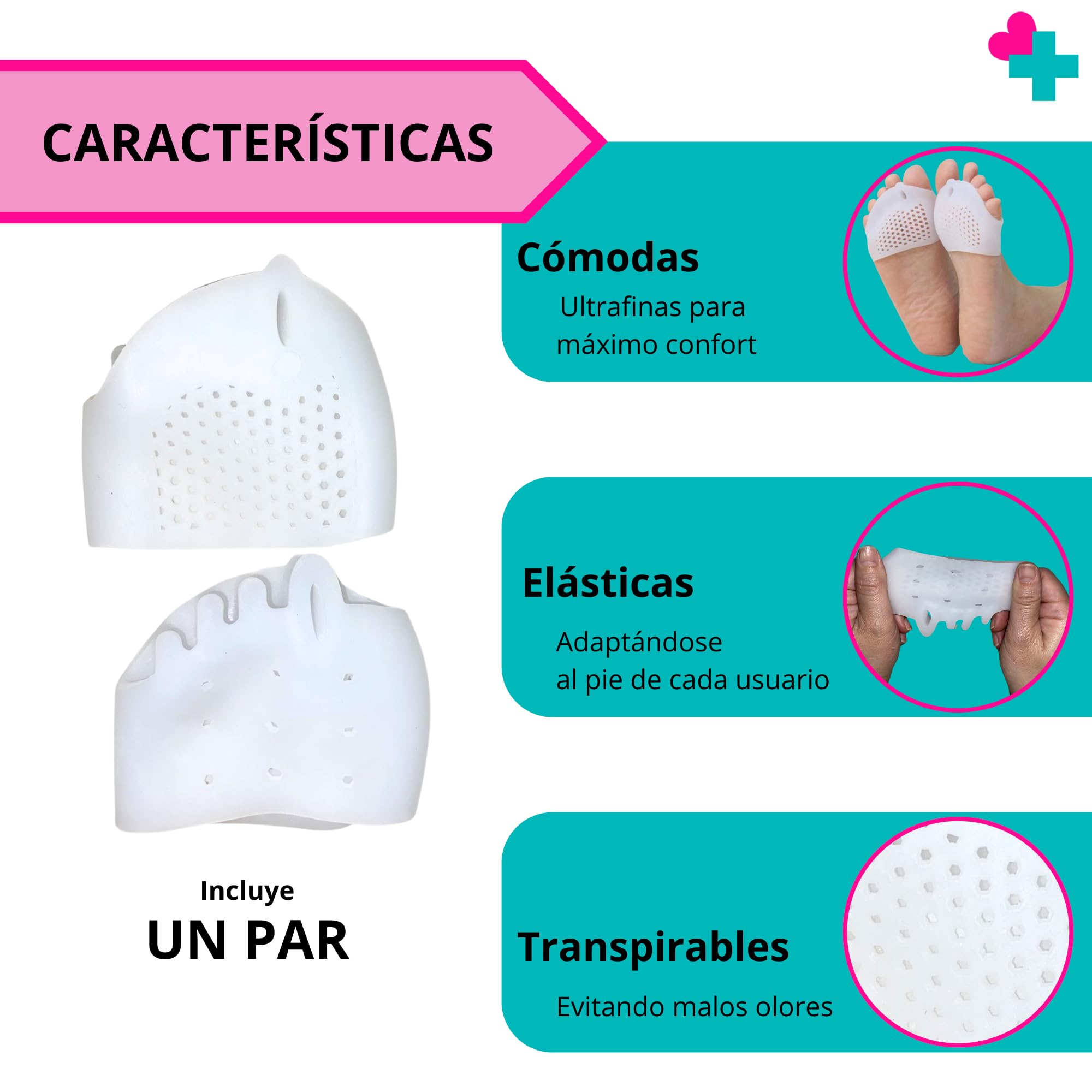 Separador Cinco Dedos del Pie con Almohadilla Metatarsal. Separador Dedos Pie. Corrector Juanetes. Almohadillas para Pies. Almohadillas Metatarsianas. Protectores Pie. Dedos en Garra. Dedos Martillo.