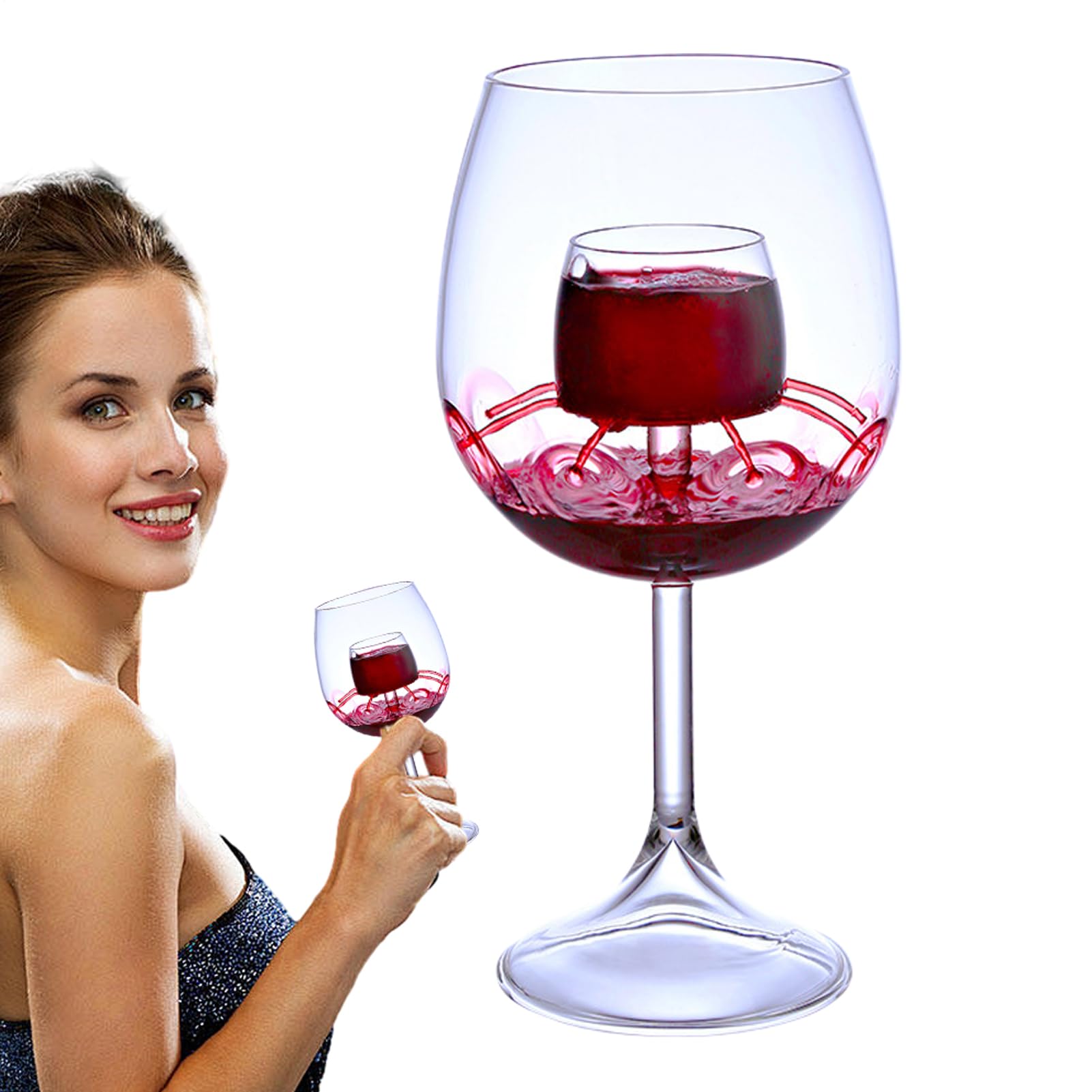 Caraffa per vino in , effetto fontana, aeratore integrato | Decanter Insufflatore Integrato Vetro Trasparente Multiuso Vino Rosso Caffè Tè per Casa Cucina Bar Party Uffici Hote