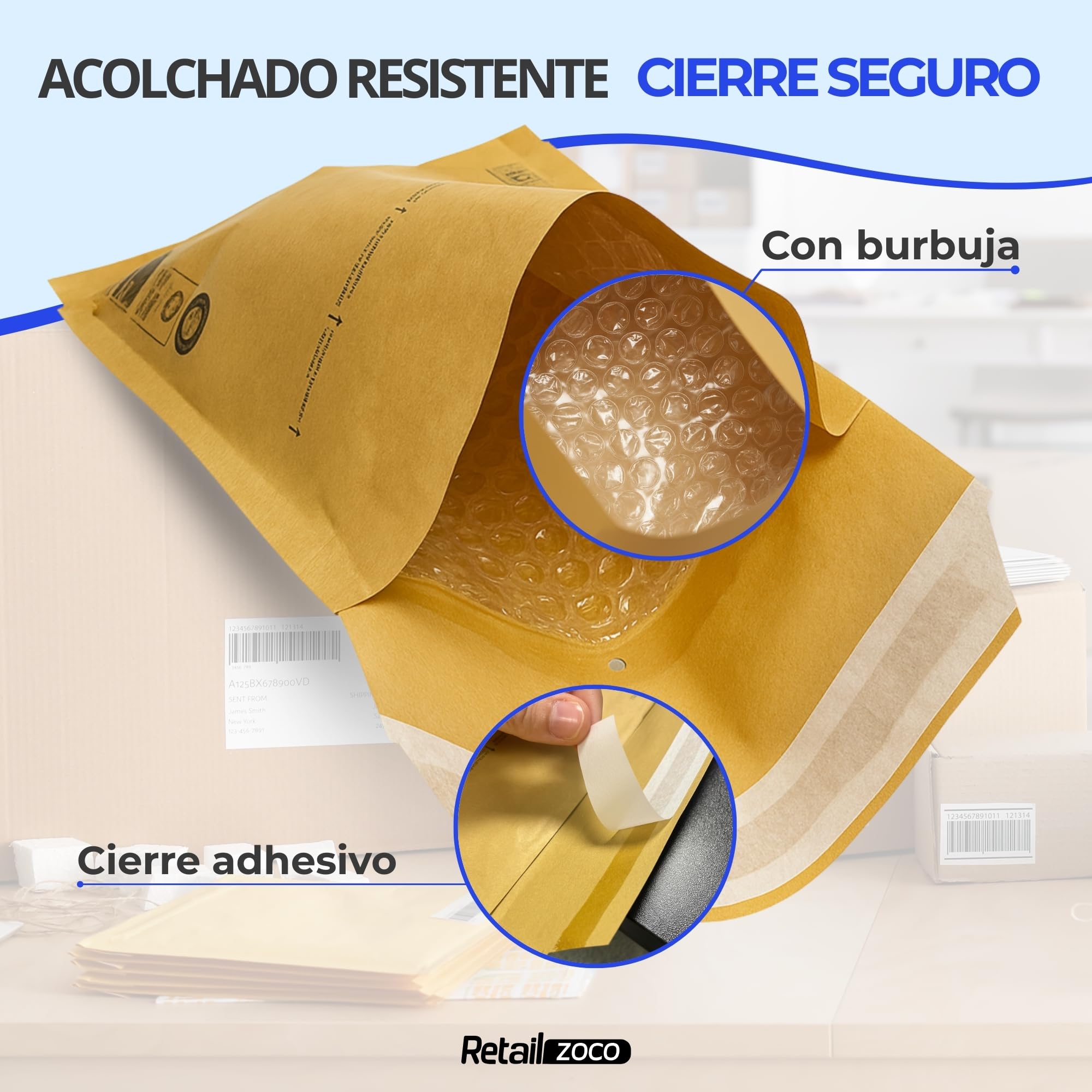 Sobres Acolchados de Burbujas, Sobres Resistentes con Burbujas, Sobres Papel Kraft, Cierre Autoadhesivo, Envuelve y Protege tus envíos, Color Marrón, Tamaño 270 x 360 mm, Pack de 10 unidades
