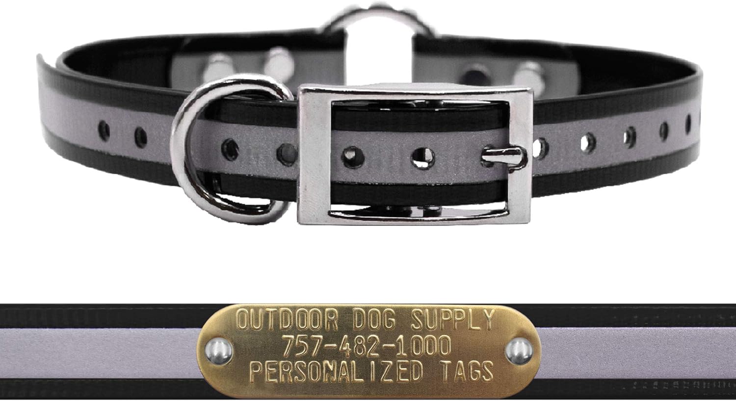 Outdoor Dog Supply's 3/4" Wide Reflective Ring in Center