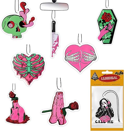 LSJUENGAL Ambientador de aire para automóvil de Halloween, palmera rosa rosa, accesorios para el interior del automóvil, ambientador colgante de