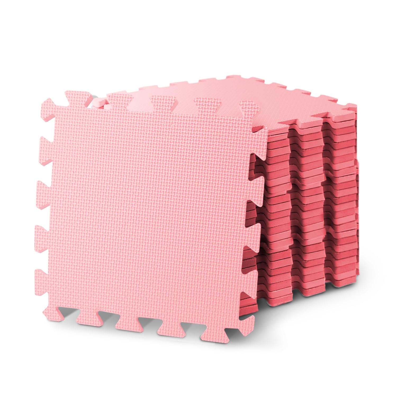 kidoola Foam Baby Play Mat (29x29cm) – Thick & Soft EVA Foam Interlocking Floor Tile Matting for Children – Safe & Comfortable 7mm Thick Play Flooring (27pc) - Pink