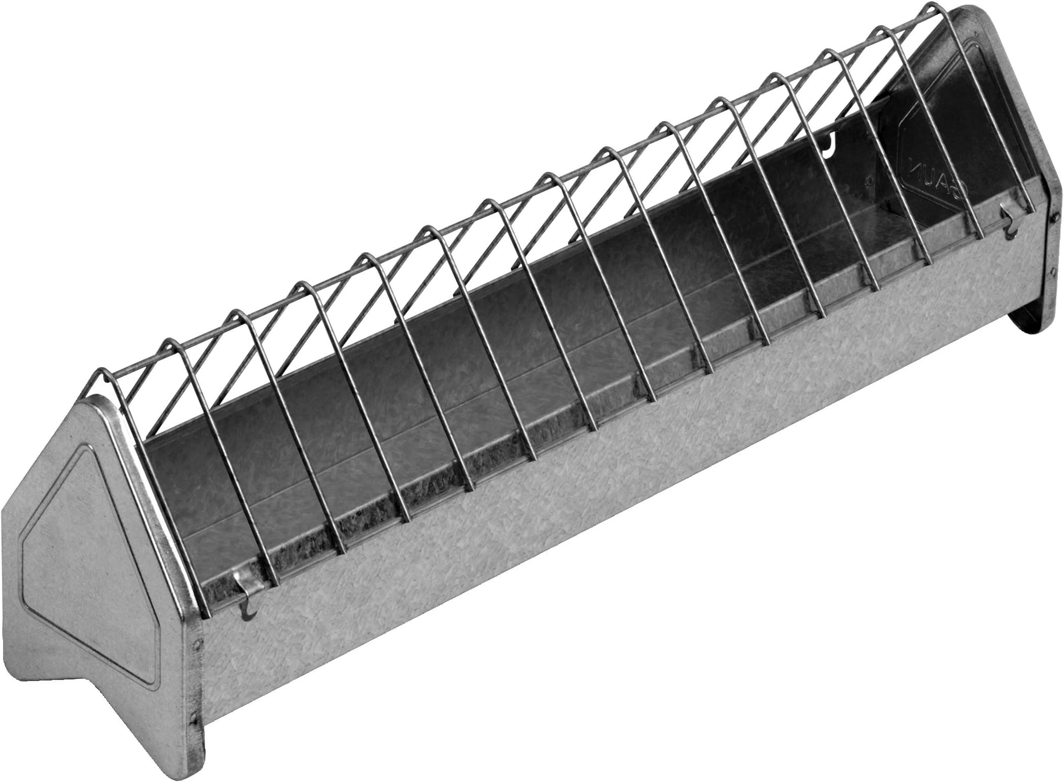 Metal Poultry Trough Feeder (20 in) - Little Giant - Galvanized Steel Poultry Trough Feeder with Grate (Item No. TR20GALV)
