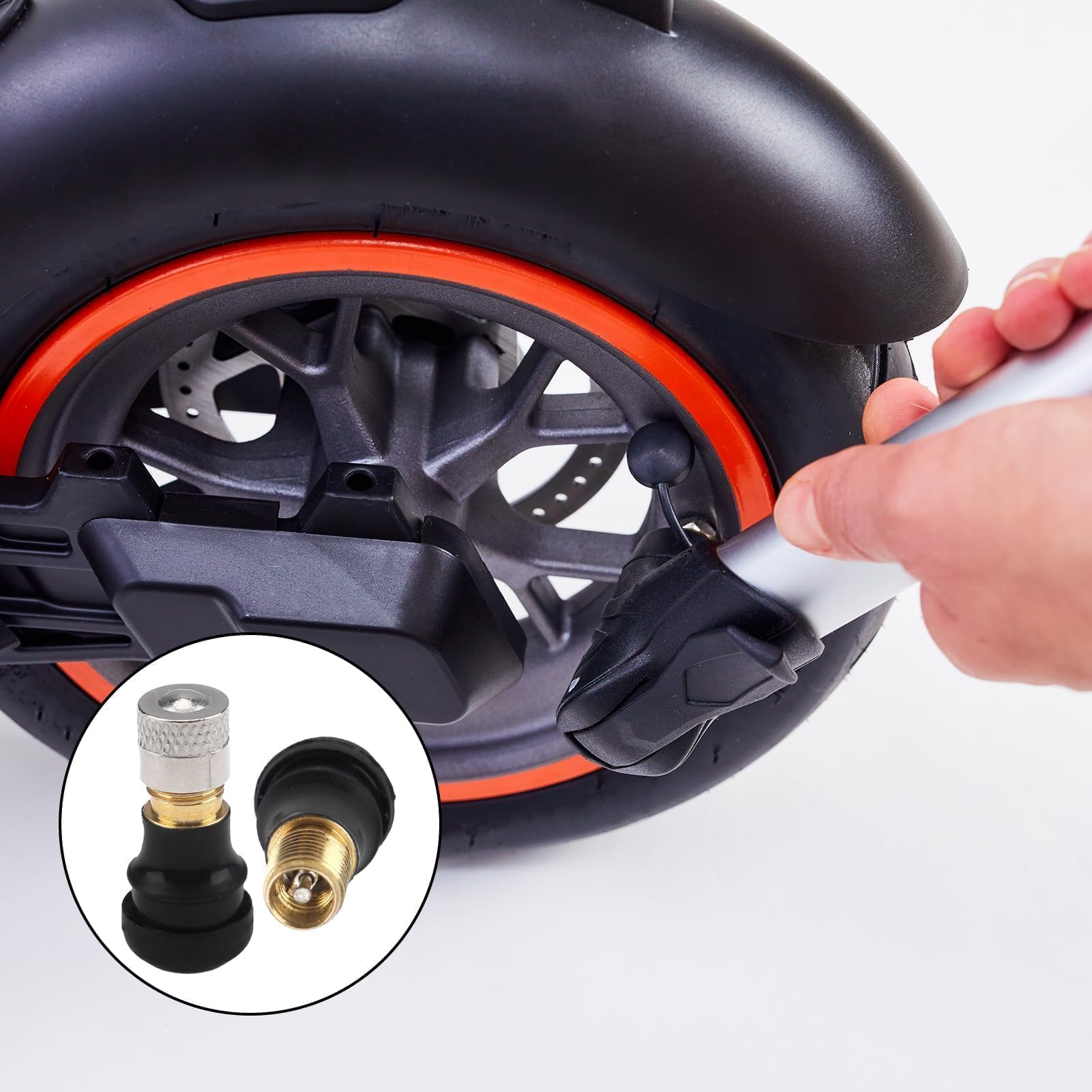 Bezdętkowy zawór do opon do skutera elektrycznego Ninebot Max G30, Xiaomi M365 Pro 2 itd. – 24 mm, prosta konstrukcja, 2 sztuki w opakowaniu