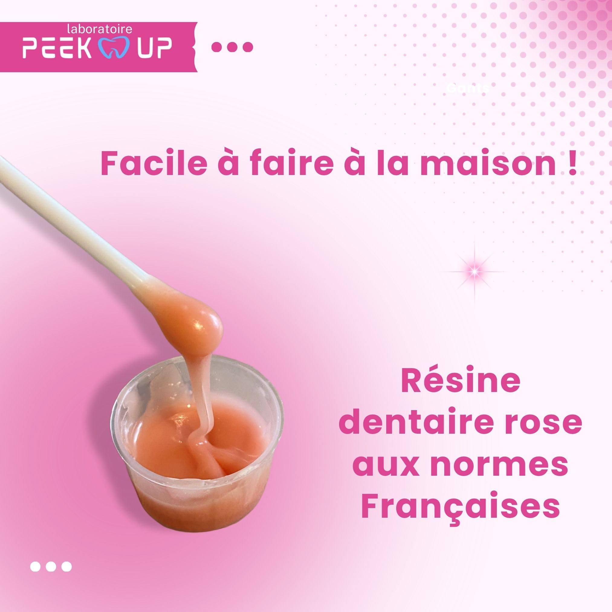 RESINE DENTAIRE ROSE pour réparer une prothèse dentaire, Kit de réparation facile à utiliser et durable pour un sourire radieux