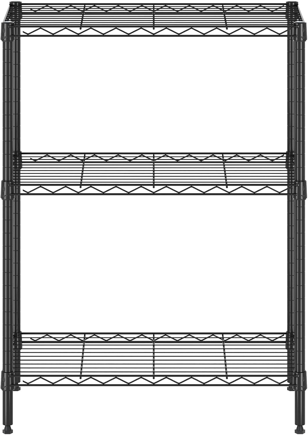 Furinno Wayar 3-Tier Metal Storage Shelf Rack, 23 x 13 x 30, Black