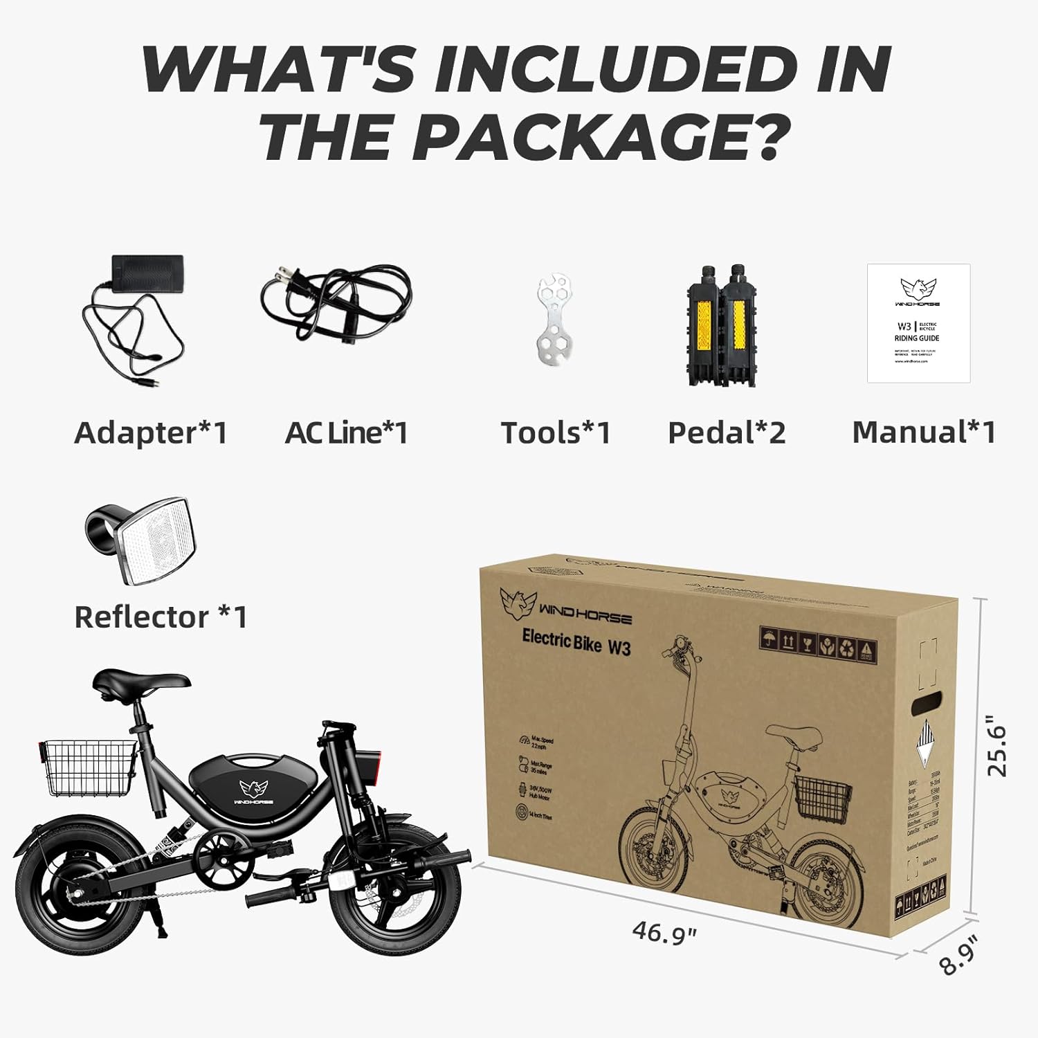 WINDHORSE Electric Bike W3 Package Contents