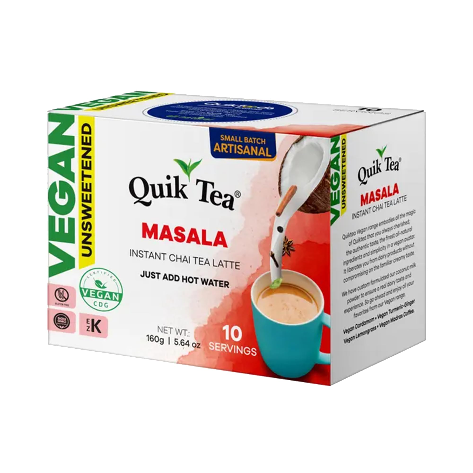 Amazon.com : QuikTea Unsweetened Vegan Instant Masala Chai Tea