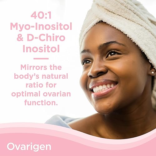 Miniatura 4 de CalmCo Ovarigen - Suplemento de mio-inositol y D-Chiro inositol para mujeres, polvo de inositol 401 con ácido fólico, suplementos de fertilidad para
