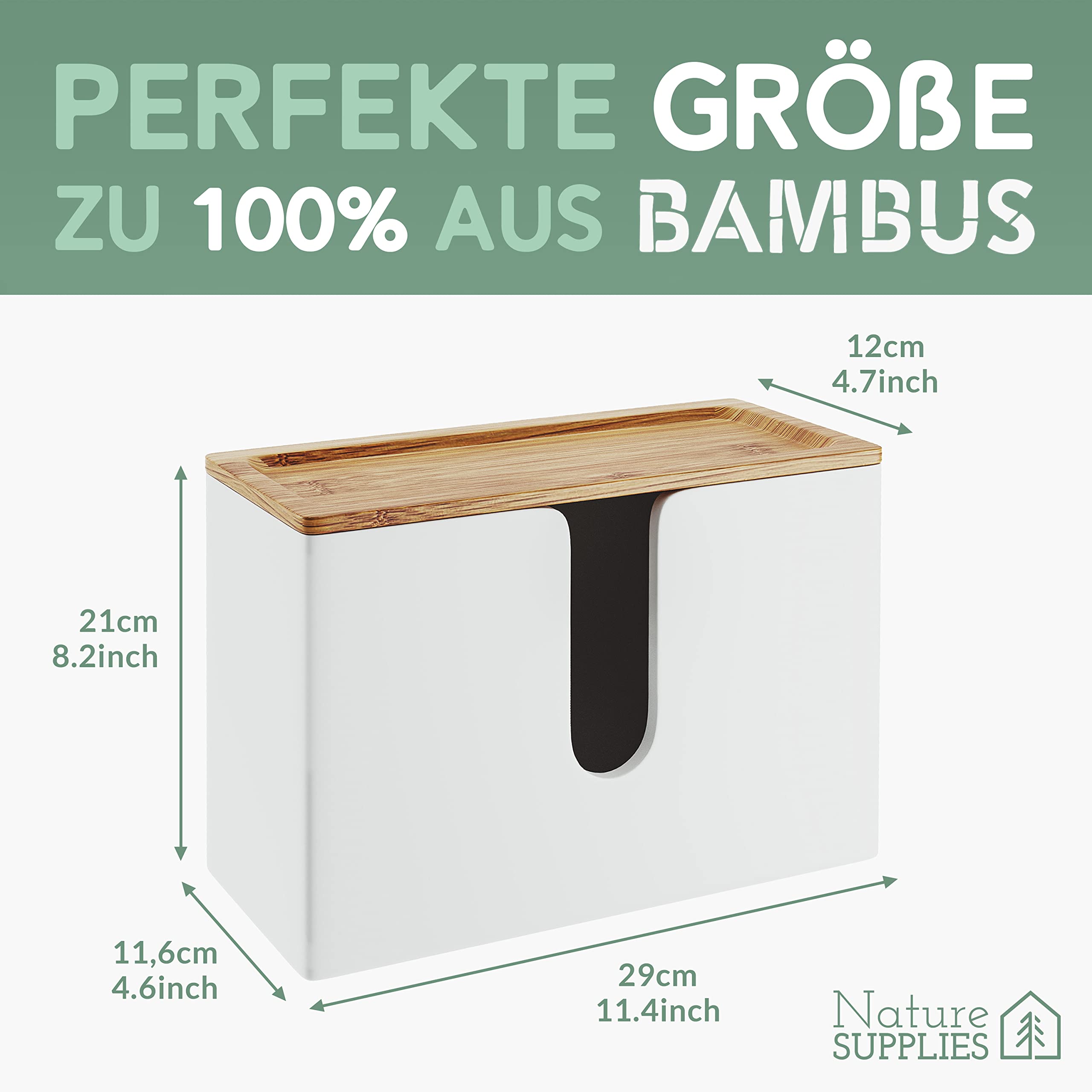 Nature Supplies Papierhandtuchspender aus Holz - Papierhandtuchhalter Mit Wandhalterung oder bei Tisch, für Papierhandtücher mit C-, Z- oder Interfold-Falzung