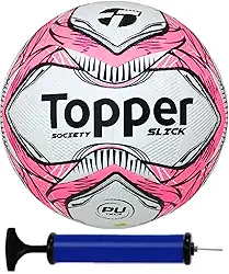 Bola Society Topper Slick Rosa + Bomba De Ar
