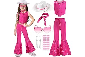Latocos 8-Piece Cowgirl Costume for Girls (Ages 3-10): Perfect for 70s &...
