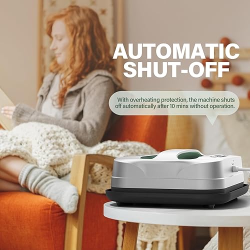 Miniatura 6 de Máquina de prensa de calor de 12 x 10 pulgadas, transferencia de calor de fácil prensa para camisetas y proyectos de vinilo HTV, plateado y verde