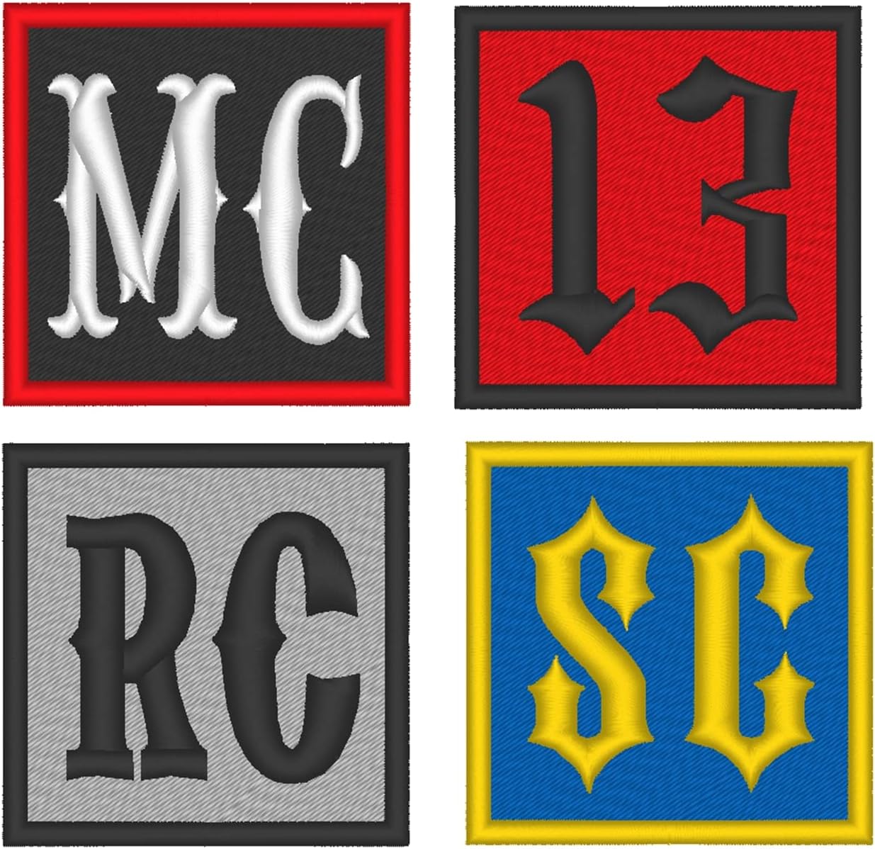 Custom Embroidered Rocker Patch Biker Patch Club 13 Outlaw MC Badge 3" X 3" (B)