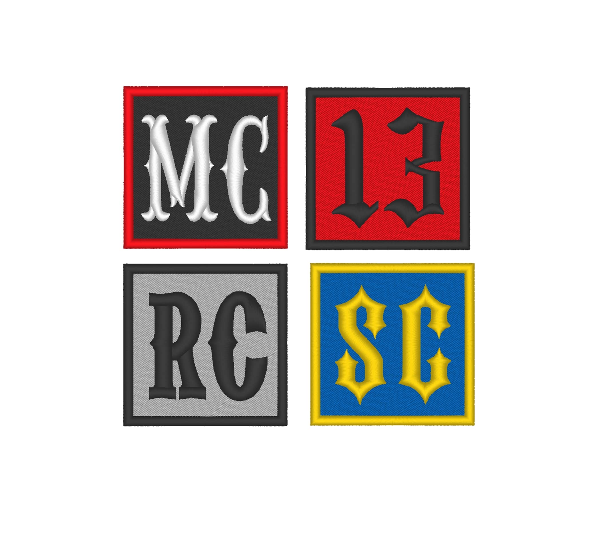 Custom Embroidered Rocker Patch Biker Patch Club 13 Outlaw MC Badge 3" X 3" (B)