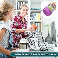 Vista 6 de 12 recipientes de vidrio para avena durante la noche con tapas y cucharas, 2 tamaños de 16 onzas y 10 onzas, tarros de avena Mason durante la noche