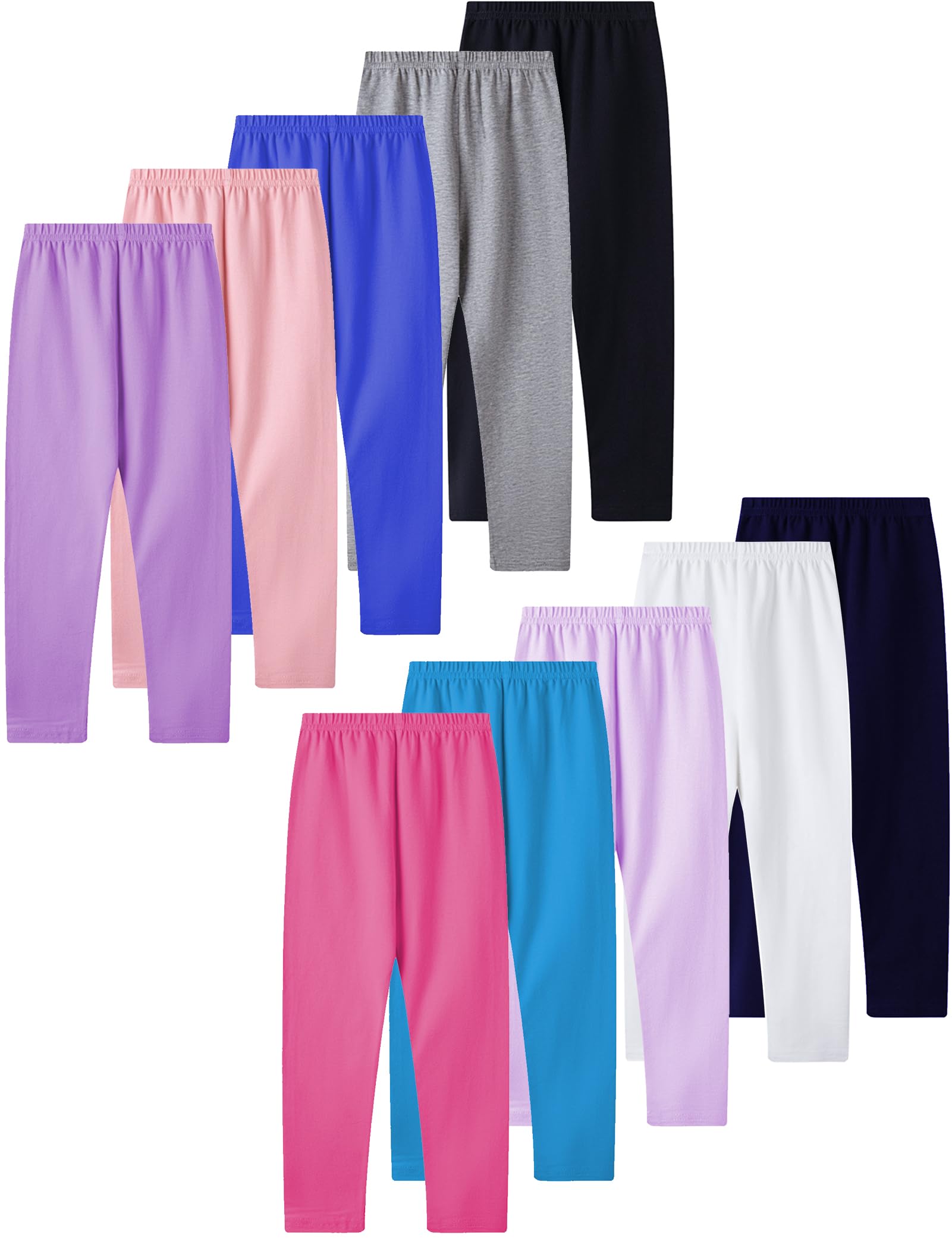 Kiench 10er-Pack Mädchen Leggings Kinder Sport-Hosen Baumwolle für Tanz Yoga Alltag