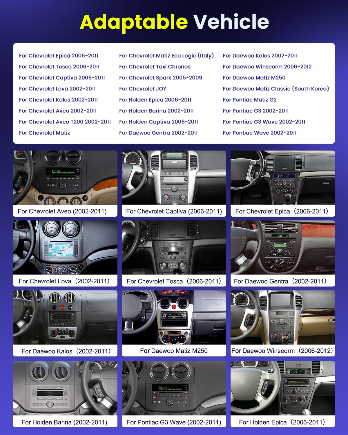 2G+64G Android 15 Radio Coche para Chevrolet Aveo 7" CarPlay BT