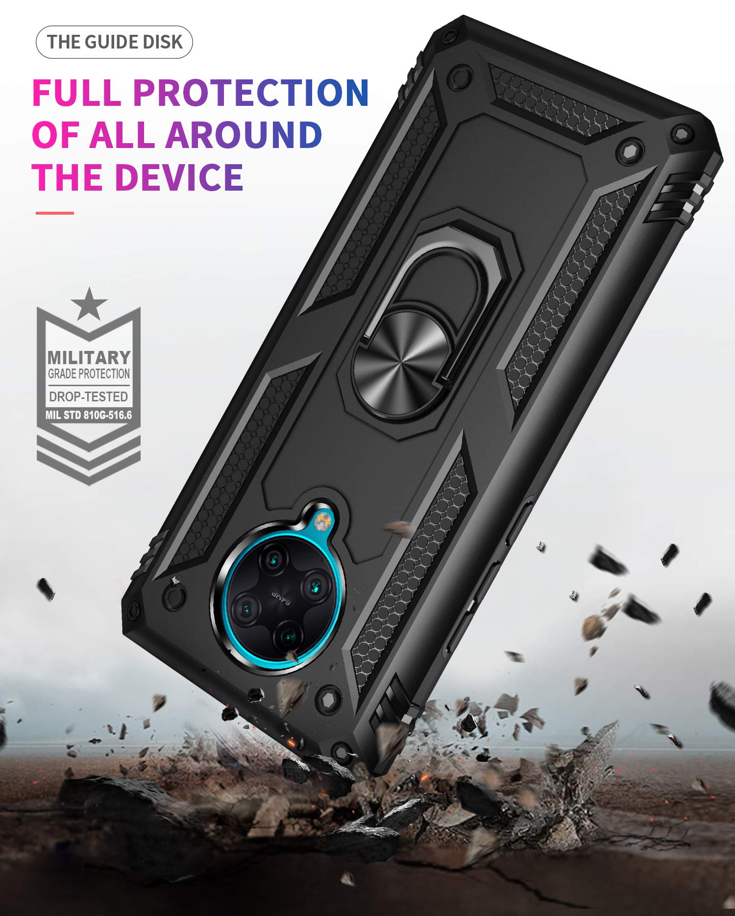 SORAKA Custodia per Xiaomi POCO F2 Pro 5G con anello Custodia Xiaomi